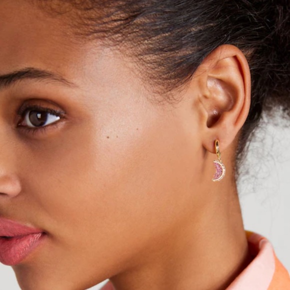 $68 Kate Spade Fruit Salad Pavé Grapefruit Huggie Earrings - Picture 2 of 7